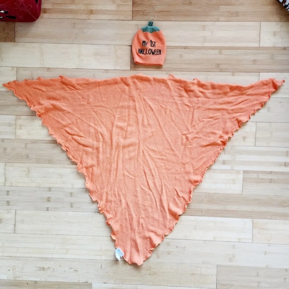 2 Piece My 1st Halloween Photo Op Knit Hat & Wrap Set Newborn October Baby - Picture 4 of 6